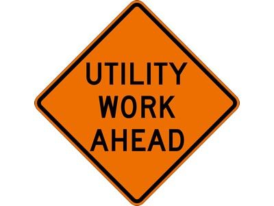 Dicke Safety Products 48" Superbright Reflective Orange Roll-Up Sign - "Utility Work Ahead"